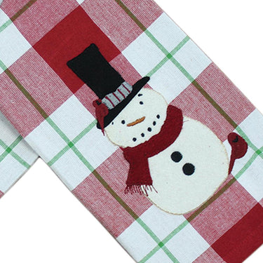 2 in 1 Christmas Buffalo Check Holly, SnowmanTTowel Set of two ET220021 - The Fox Decor